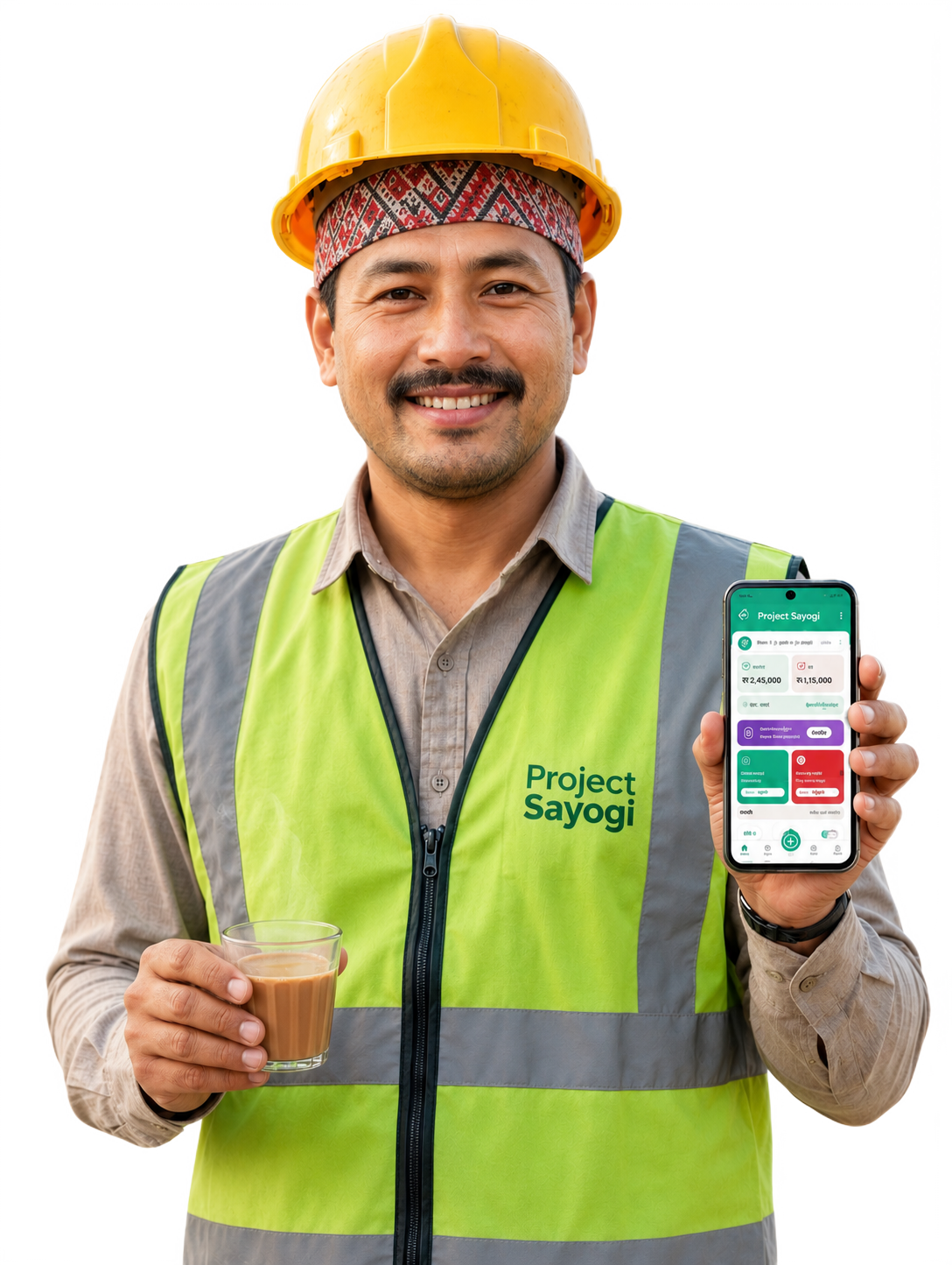 A site worker marking the day's attendance on Project Sayogi